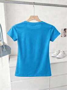 Women's T-Shirt Made Of 100% High-Quality Cotton, This T-Shirt Guarantees Exceptional Softness To The Touch, Round Neck With "Disney Eeyore Nothing To Do" Print And Short Sleeves - 綠松石 - 查看 2