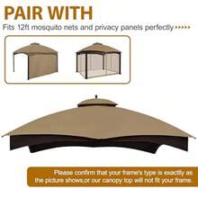 CoastShade - Techo de repuesto para patio, 10 x 12 pulgadas, para cenador Lowe's Allen Roth de 10 x 12 pulgadas, cenador doble superior caqui # GF-12S004B-1 - como en la imagen - Ver 6
