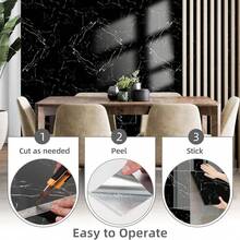 40 PCS Self-Adhesive Floor Tiles, Marble Pattern Foam PVC Floor Stickers With Aluminum Foil Backing, Peel And Stick Waterproof Non-Slip Vinyl Flooring For Kitchen, Bathroom, Living Room And Furniture Renovation - Floor Stickers - View 3