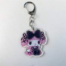 SANRIO 三柳 1 件装 深黑色精美钥匙扣吊坠，情侣款旋律包包挂件，亚克力钥匙扣，复古配饰，适合情人节、婚礼、生日礼物、节日派对、母亲节、旅行配件 - 彩色 - 查看 11
