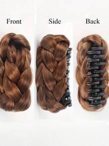 Women's Synthetic Fiber Hair Clips, Suitable For Twisted Braids And Bun Hairstyles - Secure Bun Holder, Natural Textured Updo Styling, Applicable For Weddings, Hair Accessories, Braided Clips (Non-Slip Claw Clasp Design) Solid Color Casual Acrylic - Multicolor - View 3