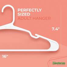Clothes Hangers Plastic 50 Pack For Adults - Plastic Hangers, The Perfect Coat Hanger And Space Saving Clothes Hangers For Close - 白色 - 查看 2