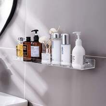 1 Bộ kệ đựng đồ nhà tắm gắn tường bằng acrylic, không cần khoan, trong suốt - Trong sáng - Xem 5