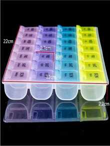 1pc Portable Travel Pill Box, Colorful Flip Cover 29-Compartment Storage Box, 7-Day Pill Organizer, Medicine Storage Box, Capsule Storage Box, Suitable For Travel, Outdoor, Office, Dorm, Unisex, Travel Essential, Home Supplies - Multicolor - View 2