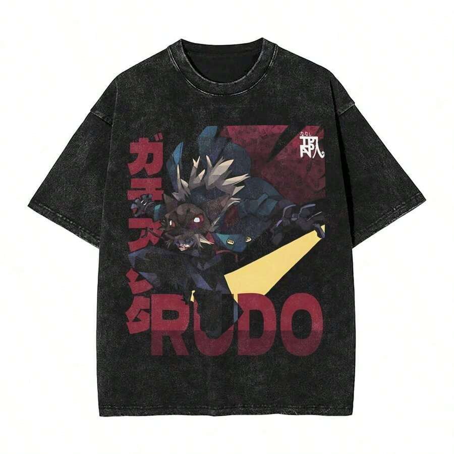 Local Warehouse Items Women's ClothesZanka Nijik Gachiakuta Anime Washed T Shirt Streetwear Hip Hop 10Vintage T-Shirt  Tees For Men Women Cotton Oversize Summermotif Women Clothesanti-UV Men T-Shirts Fall/Winter - màu đen - Xem 1