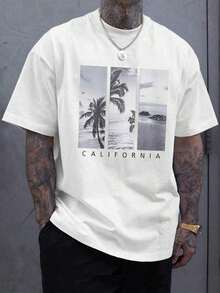 Men's Tropical Print T-Shirt - 白色 - 查看 8