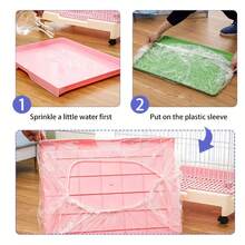 10 piezas Película PE desechable universal conejo jaula para pequeño animal para limpieza - transparente - Ver 4