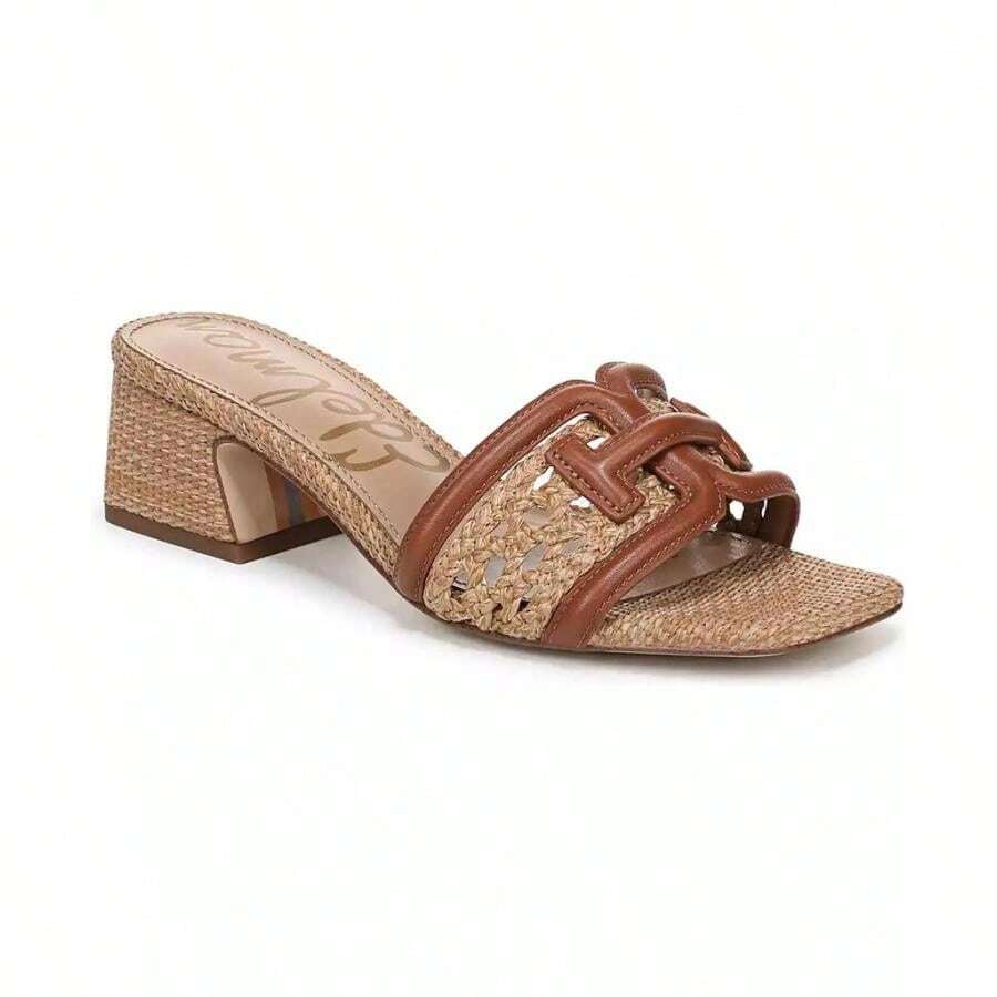 Sam Edelman Women's Waylon Block-Heel Slide Sandals | | Women Flip-Flops - 濃鬱的干邑色/黃褐色皮革 - 查看 1