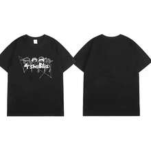 Camiseta 4shoboiz K-pop |     Diseño de Rostros de Miembros en Estilo Gráfico |    A158 Algodón Premium Oversize |     Camiseta de Manga Corta para Fanáticos de K-pop y la Moda Urbana |     Ropa con Estilo Coreano y Moderno - Negro - Ver 9