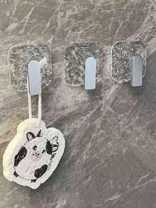 Acrylic Adhesive Hooks For Bathroom & Kitchen (Including Towel Hooks, Wall-Mounted Hooks), Home Bathroom Decor, Bathroom Storage, Autumn Decor, Back To School Supplies - No Drilling Required - View 2