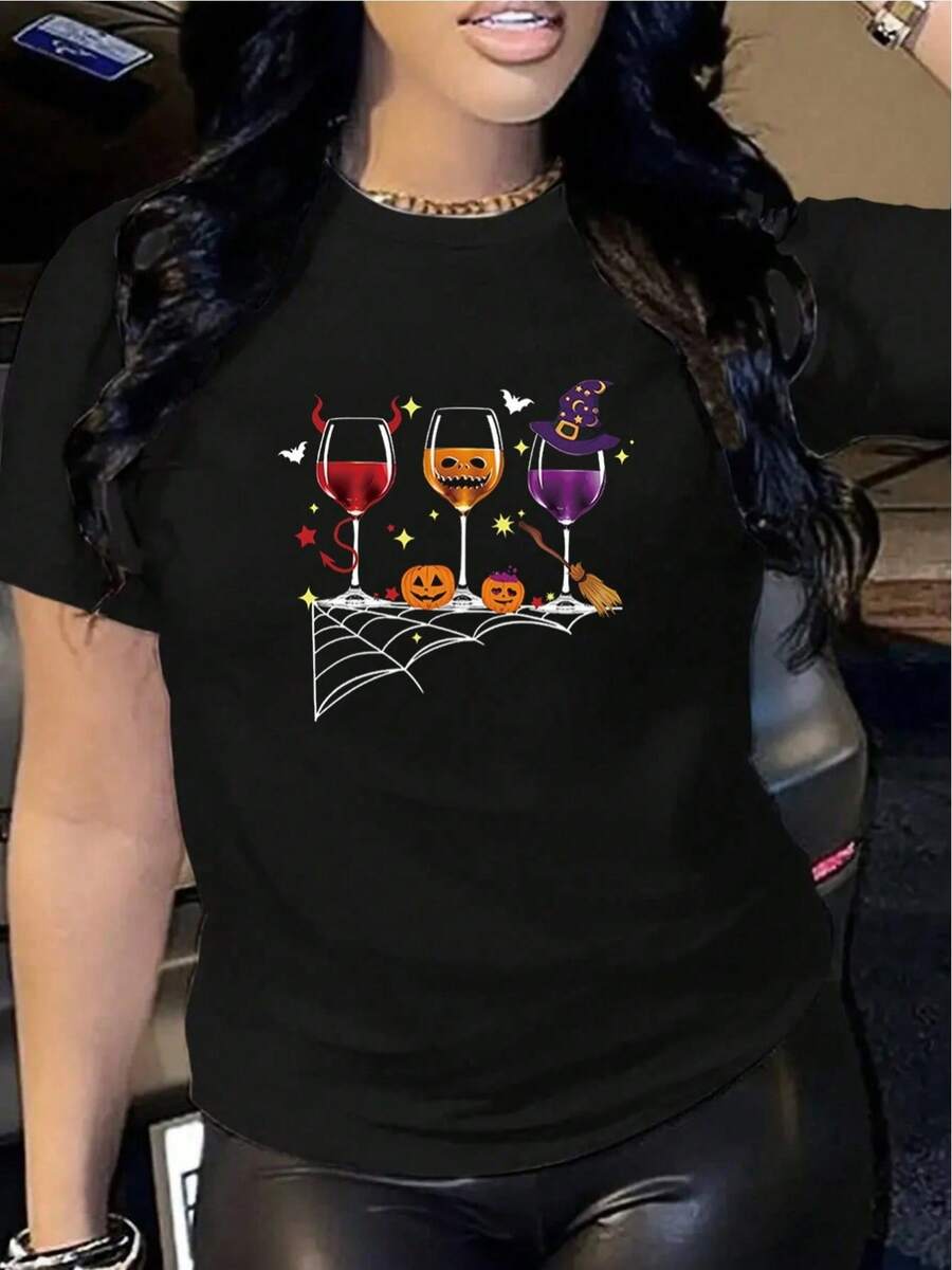 2026Camiseta con estampado de halloween2026 - Negro - Ver 1