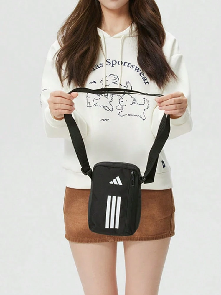 Adidas PRIMELIFT 2.4L Brand Logo Print Polyester Black Crossbody Bag Unisex Black - Black - View 1