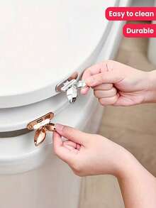 1/2pcs [Random Color] Toilet Seat Riser, High Gloss Surface, Easy Self-Adhesive Installation, Reusable - Home Essential Accessory - A - View 4
