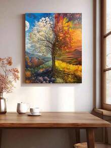 春秋DIY数码油画套装，1套，工艺品，无框油画套装，适用于卧室装饰和墙面艺术装饰，绘画方法简单有趣，无需绘画基础，实现您的绘画梦想，沉浸在缤纷多彩的世界中，每一笔都是自我表达，为生活增添浪漫气息，馈赠亲朋好友的最佳礼物，节日礼物，40*50厘米 - 多色 - 查看 5