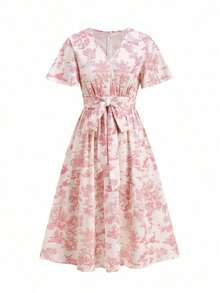 Vestido de mujer con cuello en V con estampado floral romántico, estilo campestre adecuado para Pascua y vacaciones, dulce y elegante para vacaciones, citas, fiestas, graduaciones, bodas y playa. Vestido de verano para mujer, ropa de verano para vacaciones, vestidos de verano de talla grande, vestido de verano de talla grande, vestido de playa, vestidos de verano para mujer, vestidos de verano para mujer, vestido modesto de Pascua, vestido de té, vestido floral amarillo para mujer, vestido de primavera amarillo para mujer, vestido de limón para mujer, vestido de primavera modesto para mujer, ropa de primavera/verano para mujer, vestido de vacaciones para mujer, vestido bohemio para mujer, vestido floral de verano para mujer, vestido casual de verano, vestido de estilo español amarillo para mujer, vestidos casuales de mujer, vestido de primavera para mujer, vestidos de verano para mujer, vestido floral para mujer, vestido vintage para mujer - Rosa coral - Ver 5