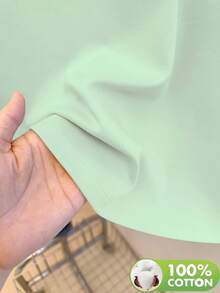 Women's 100% Cotton Embroidered Short-Sleeved T-Shirt With A Round Neck, Made From Soft, Skin-Friendly, Breathable, And Comfortable Fabric. Ideal For Year-Round Wear, Perfect For Casual Outings, Machine Washable, And Ideal For Art And Design Lovers With A Unique Style. - 芥菜 - 查看 4