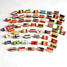 5枚金属和树脂材质的世界各国国旗徽章，包括国旗形状和金属奖章徽章，适合庆祝活动和日常装饰。 - 彩色 - 查看 2