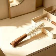 1pc Curling Hair Brush, Cartoon Styling Comb, Inward Curved Comb, Hair Styling Tool - Apricot - View 11