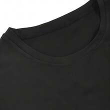 Casual Women's Black Cotton Regular Fit Round Neck Short Sleeve T-Shirt for daily wear, featuring a unique graphic print for a streetwear style. - Negro - Ver 3