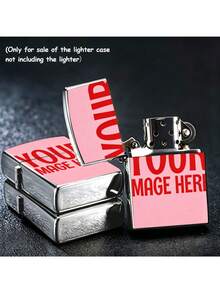 Custom Men's Photo Or Name Lighter Case, Anniversary Gift For Boyfriend Or Husband, Photo Or Engraved Metal Lighter Case, Romantic Keepsake - Printing - View 1