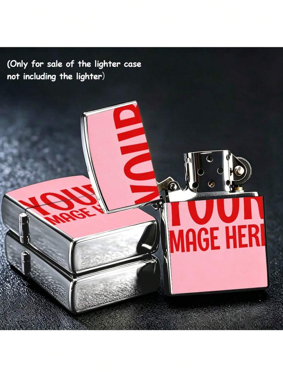 Custom Men's Photo Or Name Lighter Case, Anniversary Gift For Boyfriend Or Husband, Photo Or Engraved Metal Lighter Case, Romantic Keepsake - Printing - View 1