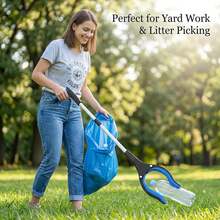 Pick Up Stick For Trash – 32" Magnetic Grabber Reacher Tool, Foldable Heavy Duty Gripper For Travel Essentials, Camping, Car Accessories, Blue - Blue - 查看 2