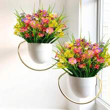 6PCS Artificial Plants Outdoor,Artificial Flowers UV Resistant Fake Flowers,Fake Plastic Faux Flowers For Porch Window Box Home Garden Decor - Color Mixing - View 8