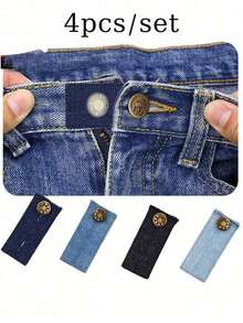 4pcs Pants Extender Clips, Denim Waist Extender, Elastic Waist Adjustable Buckle, Sewing Accessories - A - View 9