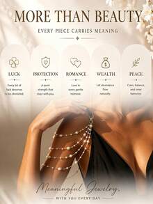 1pc Multi-Layer Pearl Shoulder Chain, European And American Fashion Evening Party Dress, Lingerie Accessory, Vintage Bridal Wedding Accessory Body Chain - Pearl - View 5