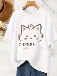 Limited Time Offer, Limited Quantities, Flash ! Women's Casual Shirts, Women's Polyester T-Shirts, Elegant Shirts. [Special For Japan And South Korea] Women's Polyester Short-Sleeve T-Shirt - 白色 - 查看 2