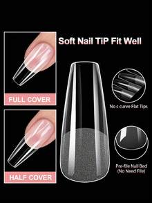 120Pcs Medium Almond Boxed Acrylic Nail Tips, 12 Sizes Half Frosted Inside False Nails, DIY Nail Art Press On Nails Supplies - View 7