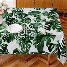 1pc Rectangular Polyester Tablecloth, Green Turtle Leaf Pattern, Single-Sided Printing, Suitable For Tabletop, Washable And Reusable, Applicable For Indoor, Outdoor, Patio, Wedding, Party, Dining, Craft Exhibition, Banquet Decoration - Multicolor - View 8
