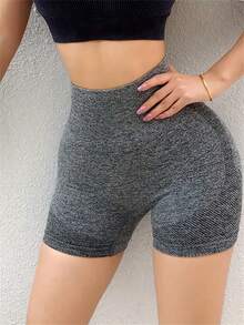 zas de shorts de yoga sin costuras, transpirables, con cintura y abdomen ajustados, alta elasticidad, para fitness, running, senderismo, deportes casuales al aire libre, shorts para ciclismo - Beis - Ver 8