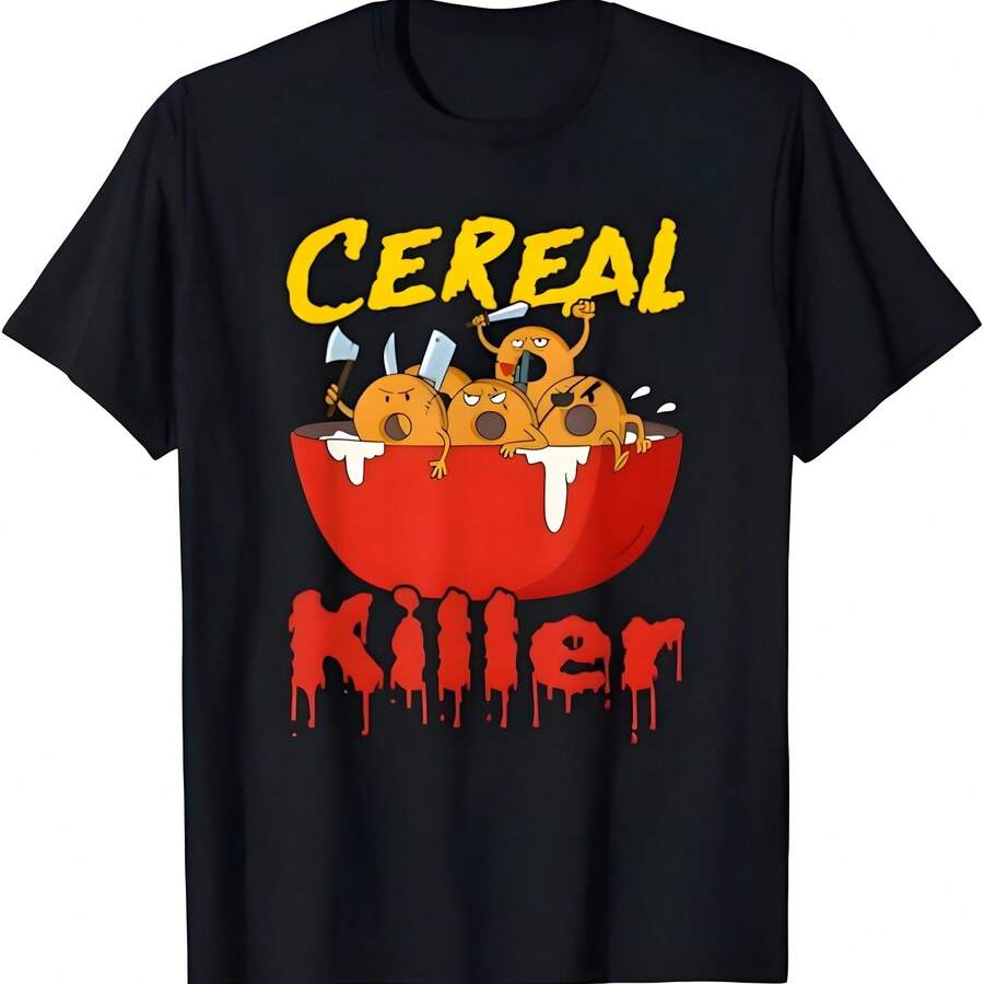 Serial Killer Parody Cereal Killer Camiseta - Negro - Ver 1