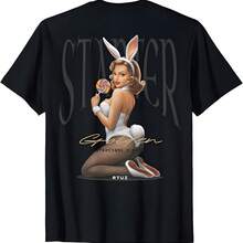 Hip Hop Vintage Hipster Edgy Urban Y2K Camiseta de ropa callejera con impresión trasera - Negro - Ver 1