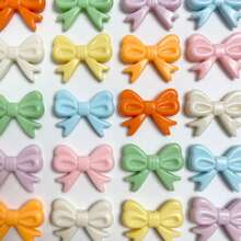12pcs Pastel Color Bowknot Acrylic Beads, Smooth Ribbon Shaped Spacer Beads For Jewelry Making Diy Bracelet Necklace - Multicolor - View 3