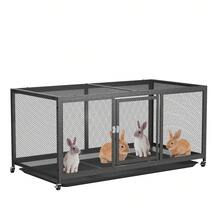 BingoPaw Metal Chicken Cage With Moveable Wheels And Cover, Outside Enclosure Crate For Small Animals Duck Rabbit Hen - Black - View 8
