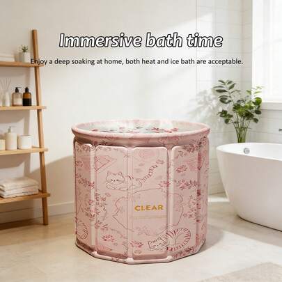No-Installation Soaking Tub, Foldable Adult Bathtub, Suitable For Adult Bathing, Portable Bathtub For Indoor And Outdoor Use, Home Immersion Bathing Tub
