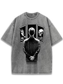 New 2026 Model, 100% Washed Cotton, Urban Casual Style, Suitable For Parties Or Festivals, Soft And Breathable Fabric, Modern Print Design, Unisex, Lightweight And Comfortable To Wear, Vintage Fashion Design. - Black - View 6