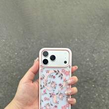 Magnetic Flower 17/16/15/14/13/12 Pro Max Phone Case, Magnetic Charging Protective Cover, Transparent Minimalist Elegant Anti-Drop - Multicolor 4 - View 6