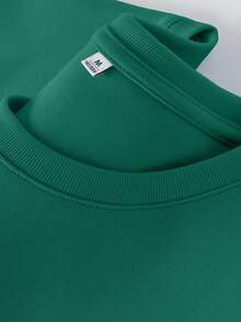 Camiseta de manga corta de talla grande para mujer , nueva ropa de verano popular para mujer de talla grande, corte holgado, 100% algodón puro, suave - fácil de usar, lavar y cuidar. - Verde Oscuro - Ver 3