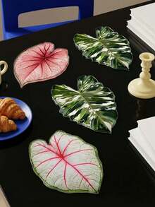1pc (Random Style) Tropical Plant Acrylic Cup Coaster, Practical & Stylish, Heat-Resistant, Easy To Clean Acrylic Coaster - Random Style - View 3