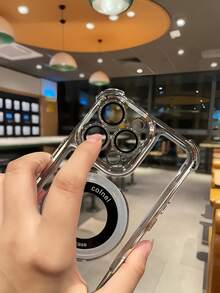 支架手機殼：奢華透明四角防震支架手機殼，適用於 iPhone 17、17 Pro、17 Pro Max、16、16 Pro、16 Pro Max、16 Plus、14 系列，附鏡頭保護膜，支持磁吸充電，防摔手機殼套 - 金的 - 查看 6