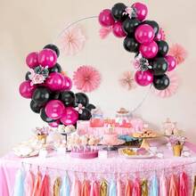 42 peças/36 peças por conjunto, Conjunto de Balões de Látex Pretos e Magenta Novos de 10 polegadas. Adequado para Aniversários, Casamentos, Festas de Noivado, Aniversários, Encontros, Decoração Interna, Cerimônias de Pedido de Casamento e Layout de Quarto Nupcial - Multicolorido - Visão 4