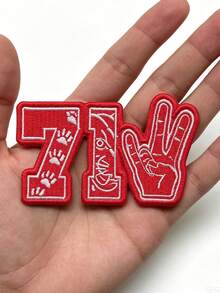 1 cái huy hiệu hình móng vuốt linh vật trường Houston College (mã số 713) thêu tay, có thể ủi lên. - Nhiều màu - Xem 2