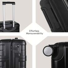JLY ABS+PC Hard Shell Luggage, Lightweight Suitcase With TSA Lock, 360° Spinner Wheels, Carry On Luggage, Available In 20/24/28 Inch - Black - View 4