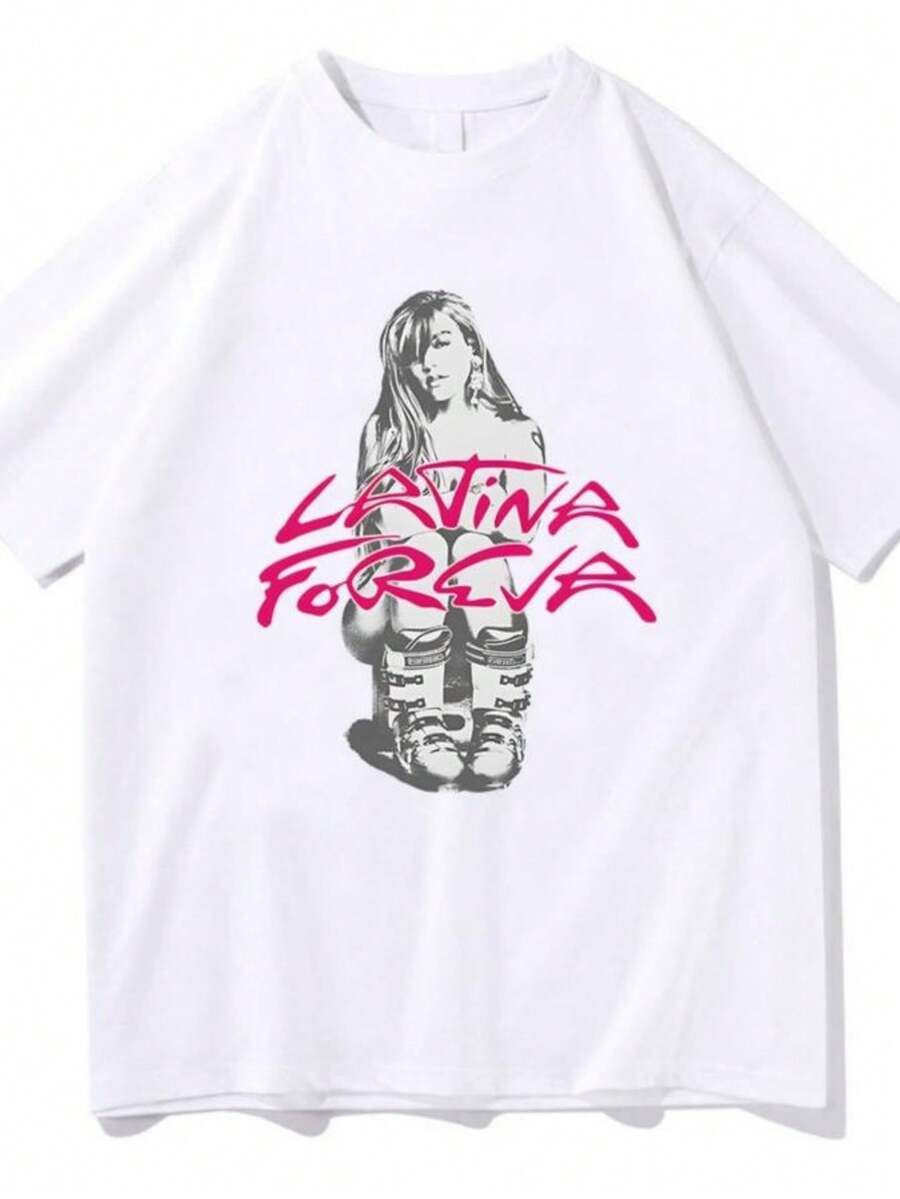 Blouses For Women Karol Gs LATINA FOREVA Ski Tees Women Short Sleeve T-Shirt Girl Karol Gs Merch Music T-Shirts Summer Cotton High Quality Tshirts - 白色 - 查看 1