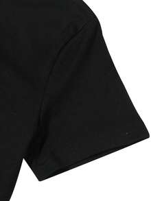 Camiseta de Manga Corta Blanca para Mujer, Estilo Dulce y Salado, Minimalista, Casual, de Verano, Nueva, de Primera Calidad, Holgada, Adelgazante, para Estudiantes, Ecológica - Negro - Ver 5