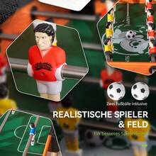 Foosball Table, 2 Balls, Non-Slip Handles, For Children And Adults, Scoreboard, MDF, Metal, Bright Colors - Brown - View 3