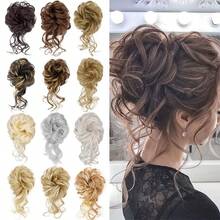 1pc Messy Curly Wig Buns Hair Scrunchie, High Heat Resistant Synthetic Fiber Messy Chignon Buns For Slouchy Women, Bridal, Hair Accessories - Multicolor - View 9